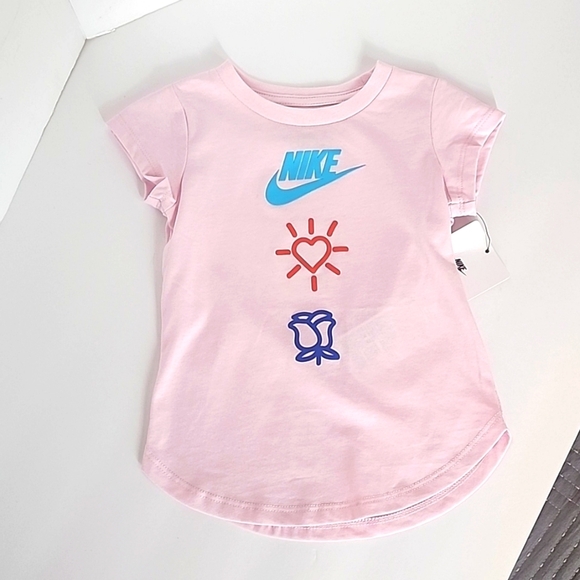 NIKE Toddler Girls Love Icon Stack Short Sleeves T-shirt Size 2T - Picture 5 of 5